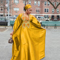 African Attire for Women Abaya Embroidery plus Size Elegant Party Church Dress