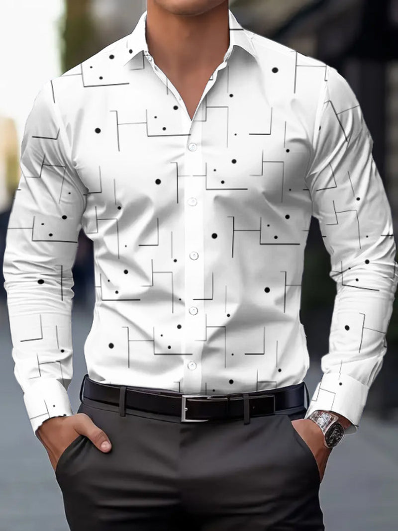 Mens Casual Breathable Shirt with an Irregular Pattern