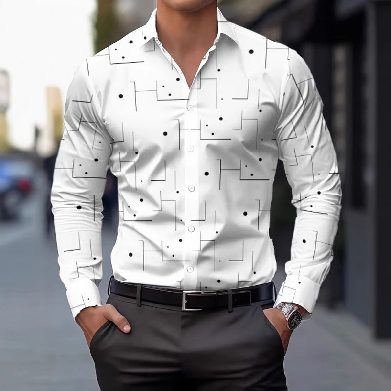 Mens Casual Breathable Shirt with an Irregular Pattern