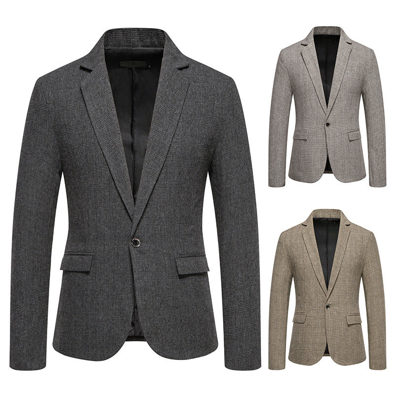 European Size Men'S Fashion Woolen Casual Small Suit Coat