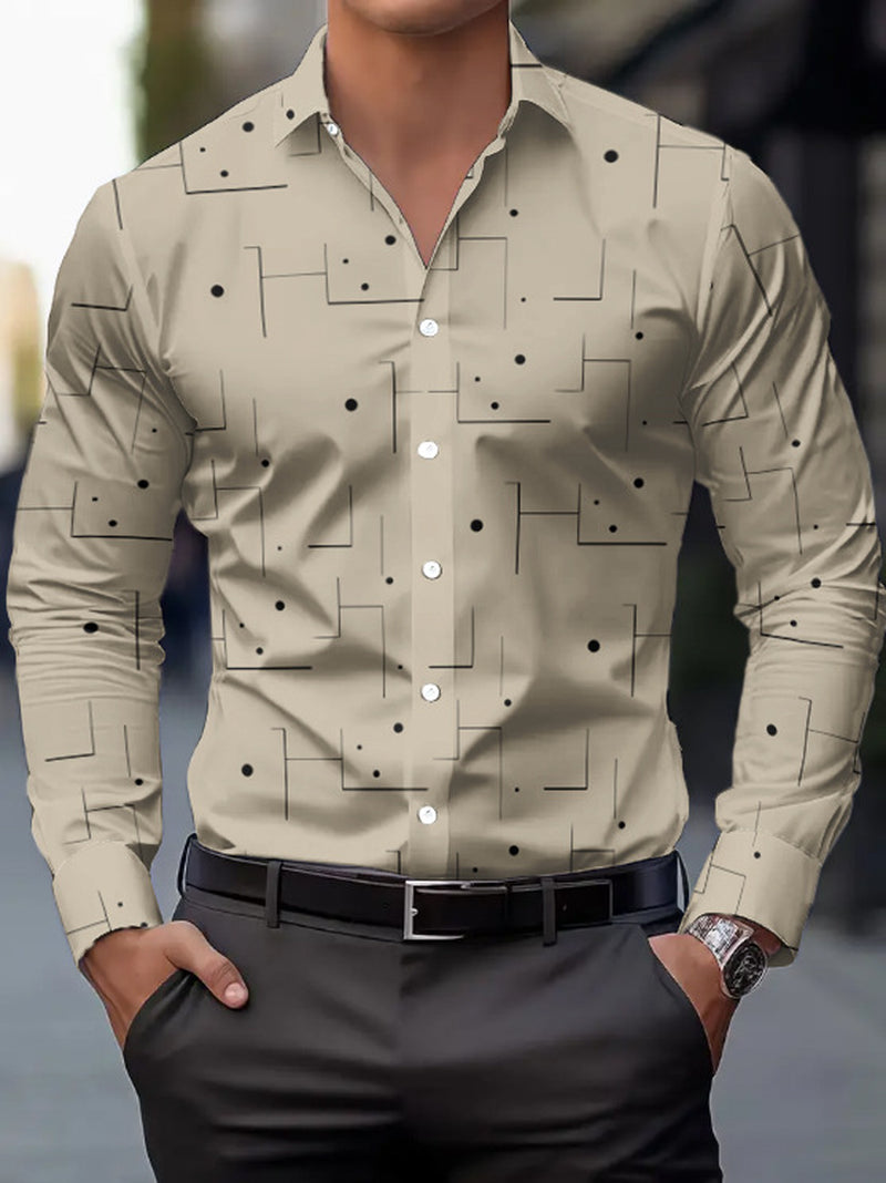 Mens Casual Breathable Shirt with an Irregular Pattern