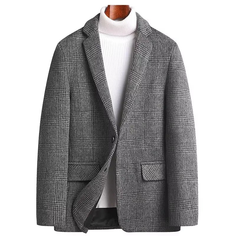 Mens Suit Jacket Blazers 2026 Autumn Winter Suits Men'S Wool Plaid Suits Men'S Trend Woolen Suits plus Size Men'S Clothing