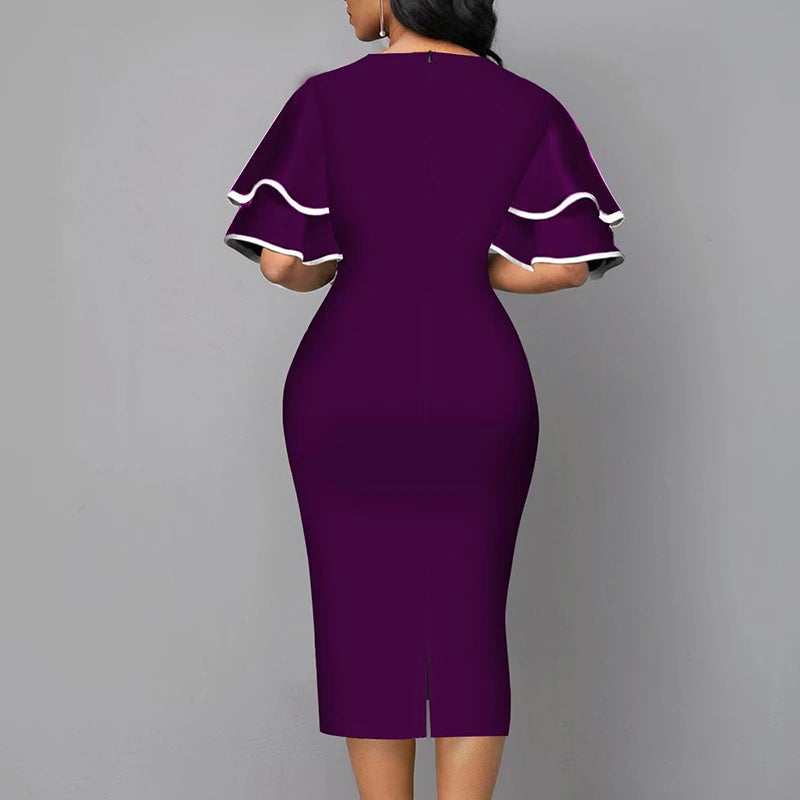 Classic Women Dress 2026 Summer Fashion V Neck Short Sleeve Sexy Slim Dress Vintage Patchwork Casual Lady Party Dresses Vestido