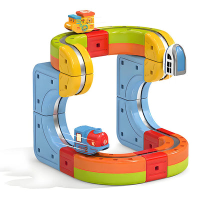 Unleash Creativity with the DIY Cube Track Electric Magnetic 3D Train Set - A Fun STEM Learning Adventure for Kids!