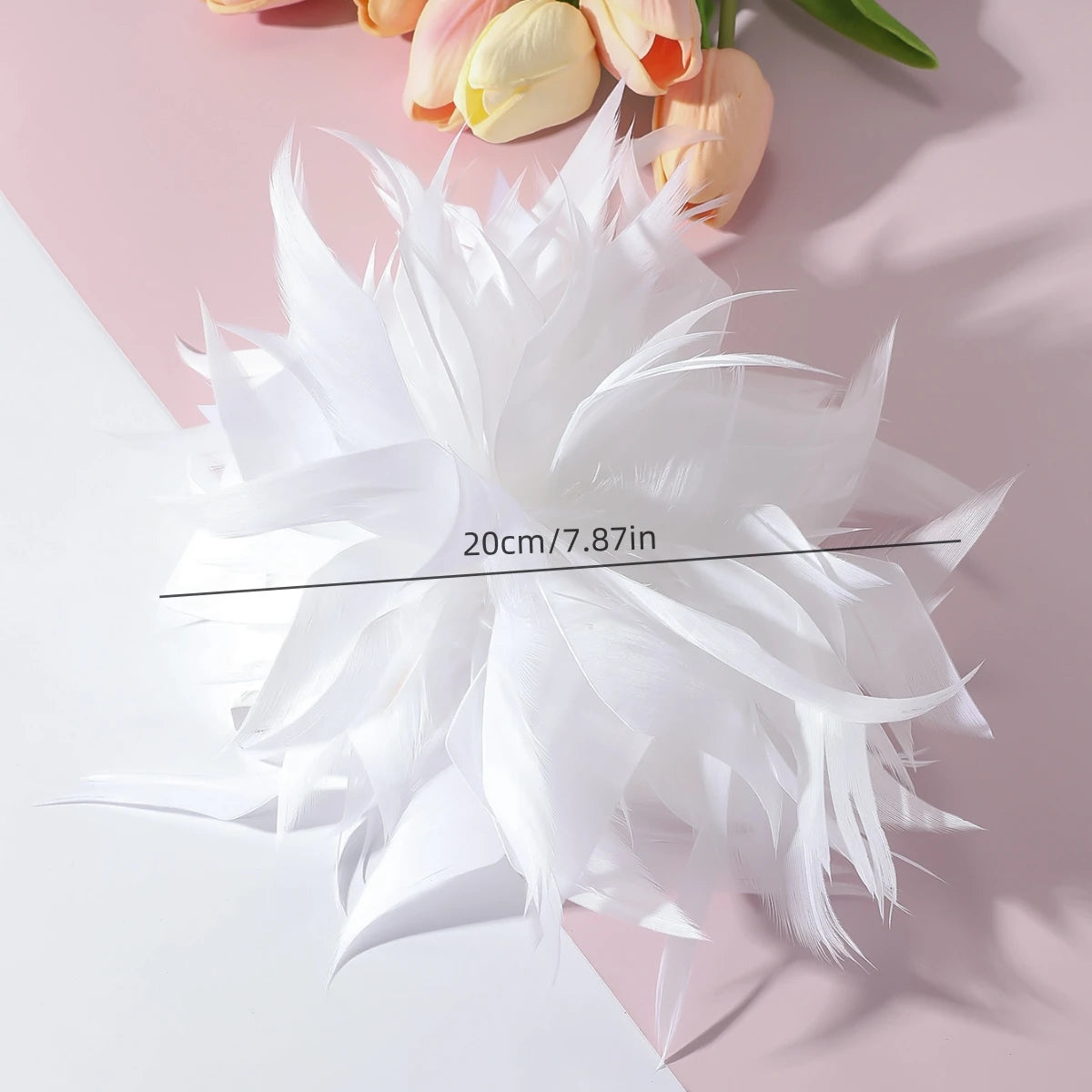 20CM French Style Handmade Multicolor Feather Flower Big Brooch for Women Luxury Exquisite Fashion Lapel Pin Party Cloth Jewelry