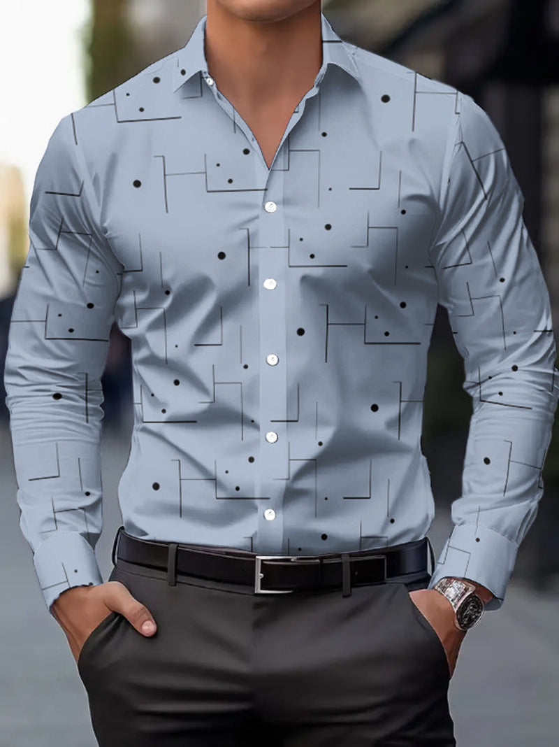 Mens Casual Breathable Shirt with an Irregular Pattern