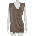 Designer Women's Sleeveless Pleated Deep V-Neck Dress