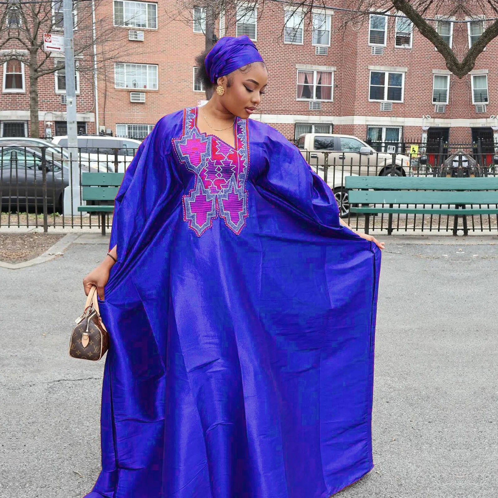 African Attire for Women Abaya Embroidery plus Size Elegant Party Church Dress