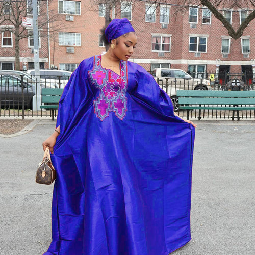 African Attire for Women Abaya Embroidery plus Size Elegant Party Church Dress